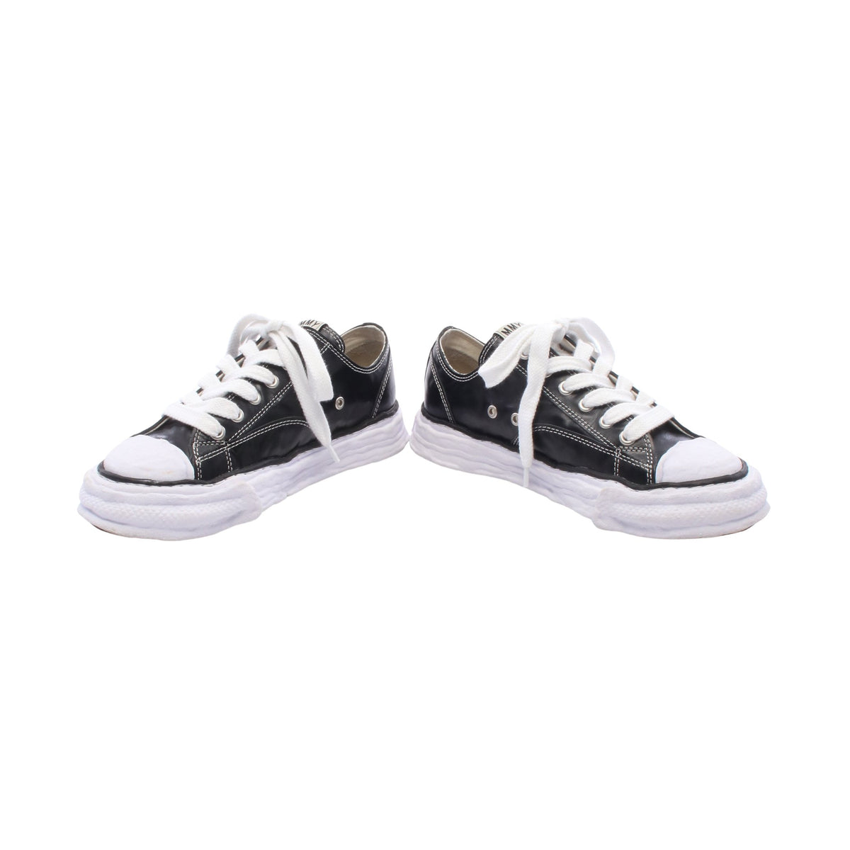 PETERSON23 OG Sole Wrinkled Leather Low-top Sneakers スニーカー レザー ブラック ホワイト メゾンミハラヤスヒロ