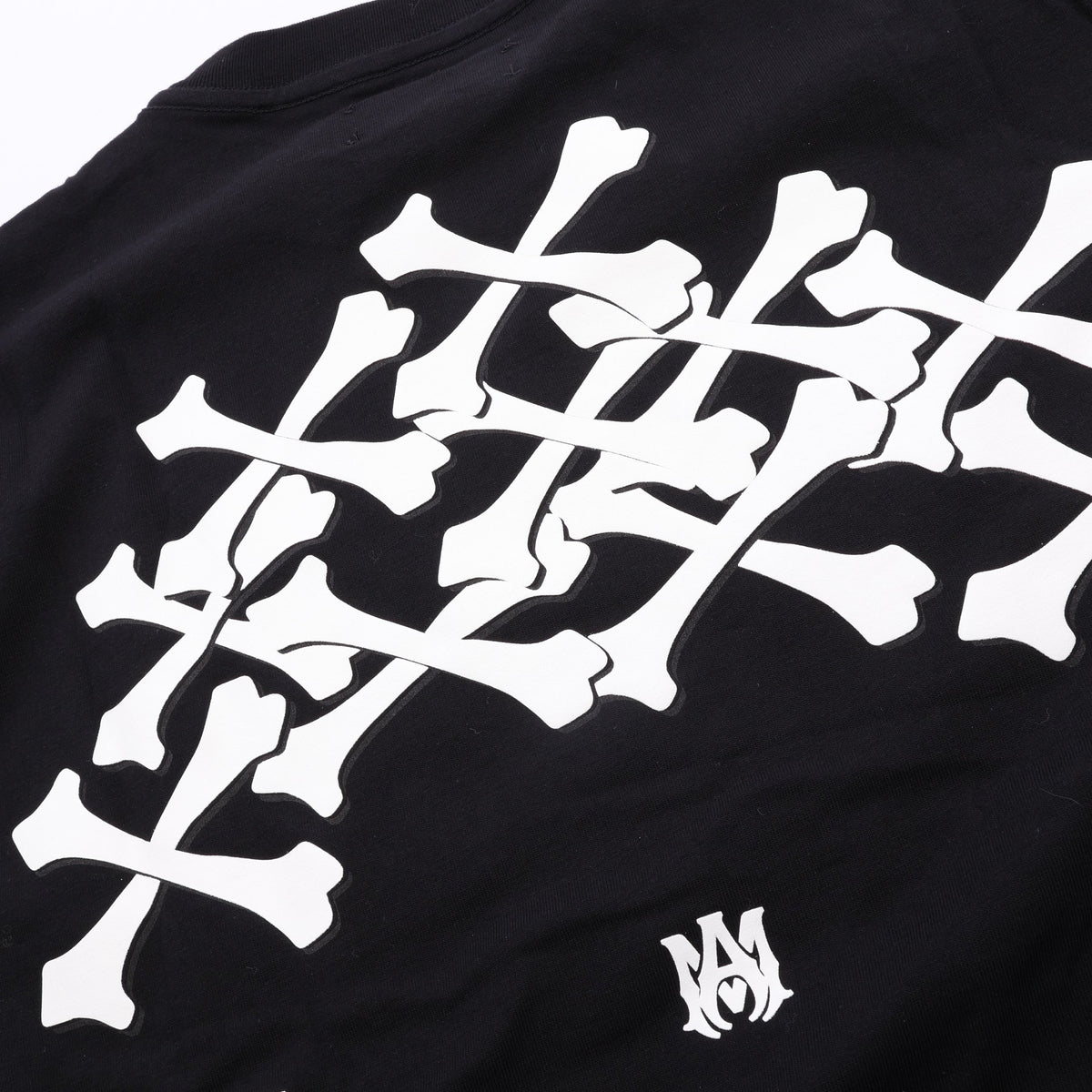 BONES STACKED 半袖Tシャツ コットン ブラック アミリ