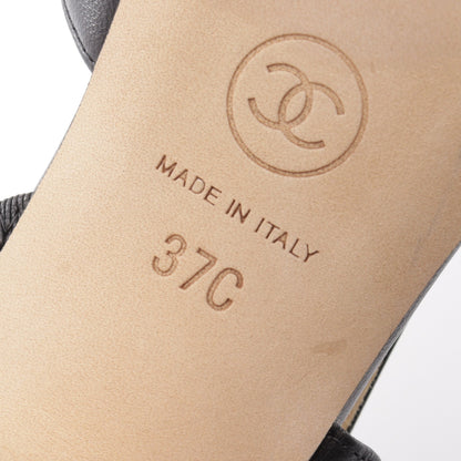 ココマーク スリングバック パンプス レザー ブラック シャネル シューズ CHANEL