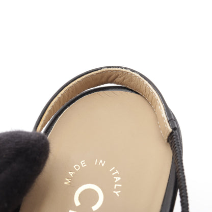 ココマーク スリングバック パンプス レザー ブラック シャネル シューズ CHANEL
