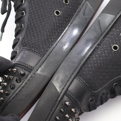 LOUIS SPIKES ハイカットスニーカー ファブリック レザー ブラック クリスチャンルブタン