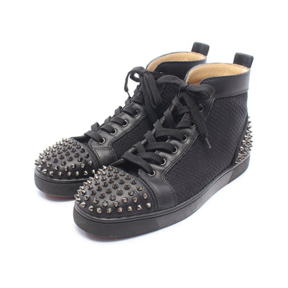 LOUIS SPIKES ハイカットスニーカー ファブリック レザー ブラック クリスチャンルブタン
