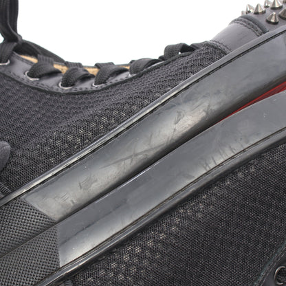 LOUIS SPIKES ハイカットスニーカー ファブリック レザー ブラック クリスチャンルブタン