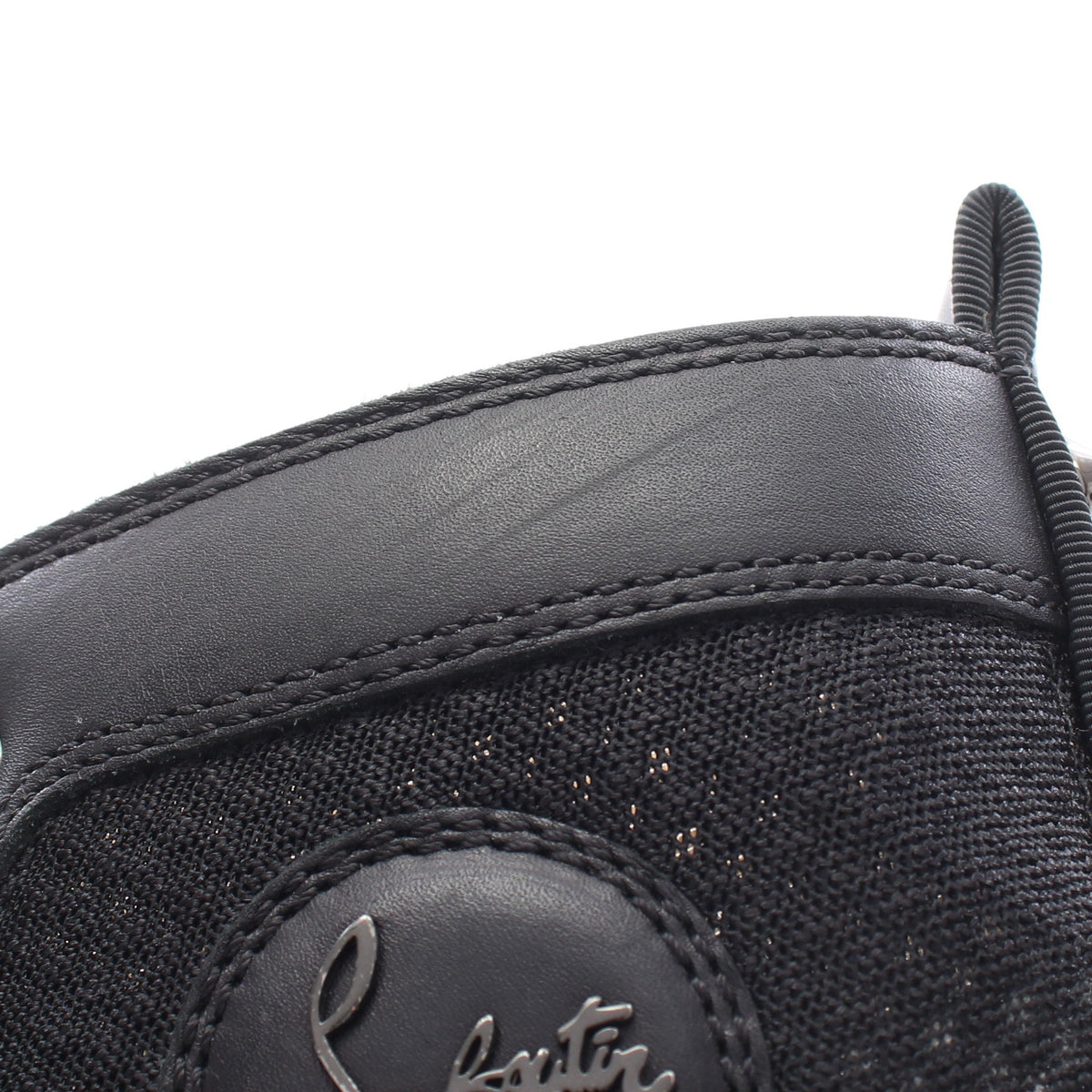 LOUIS SPIKES ハイカットスニーカー ファブリック レザー ブラック クリスチャンルブタン