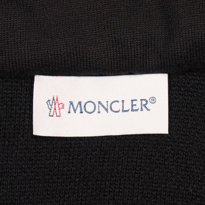 フード付き 切替 パーカー ダウンジャケット ウール ナイロン コットン ブラック モンクレール アウター MONCLER