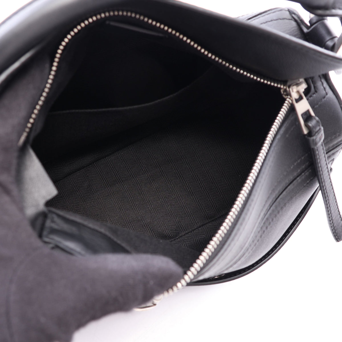パズル バイカー バッグ スモール 2WAY ハンドバッグ レザー ブラック ロエベ バッグ LOEWE