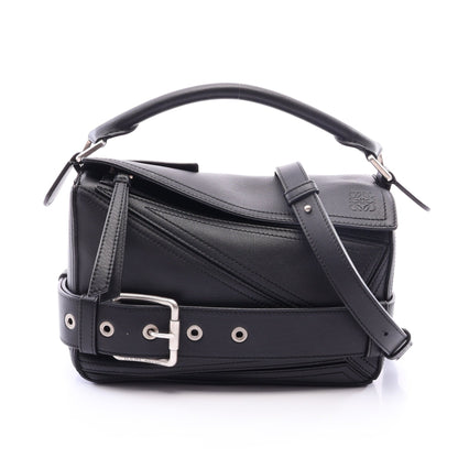 パズル バイカー バッグ スモール 2WAY ハンドバッグ レザー ブラック ロエベ バッグ LOEWE