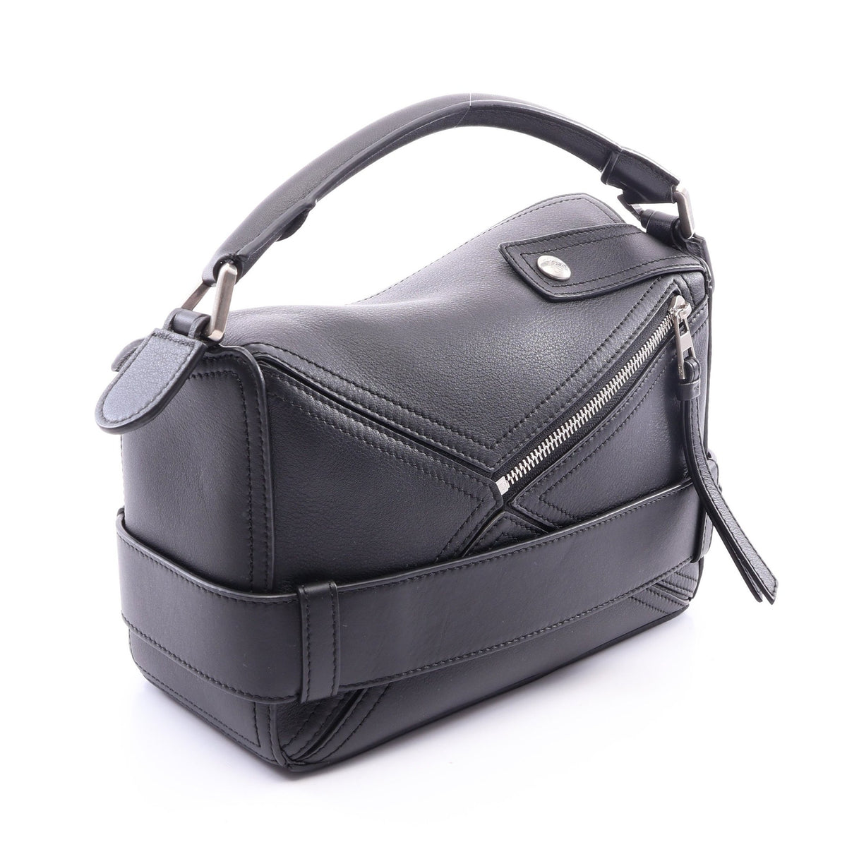 パズル バイカー バッグ スモール 2WAY ハンドバッグ レザー ブラック ロエベ バッグ LOEWE