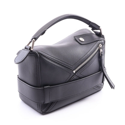 パズル バイカー バッグ スモール 2WAY ハンドバッグ レザー ブラック ロエベ バッグ LOEWE