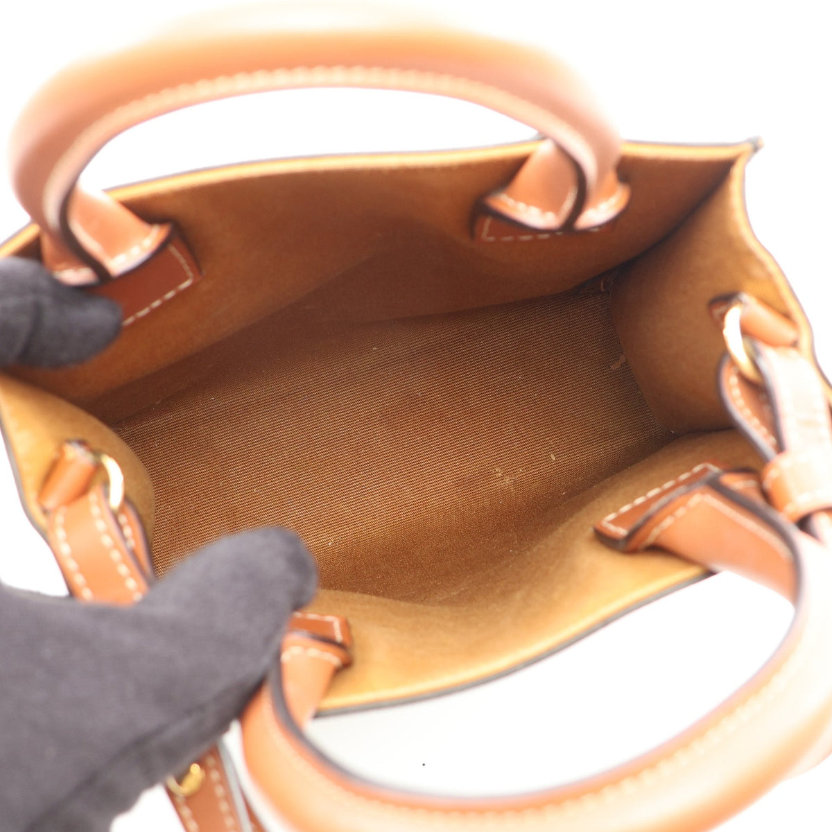 ミニ バーティカルカバ トリオンフ 2WAY ハンドバッグ PVC レザー ブラック ブラウン セリーヌ