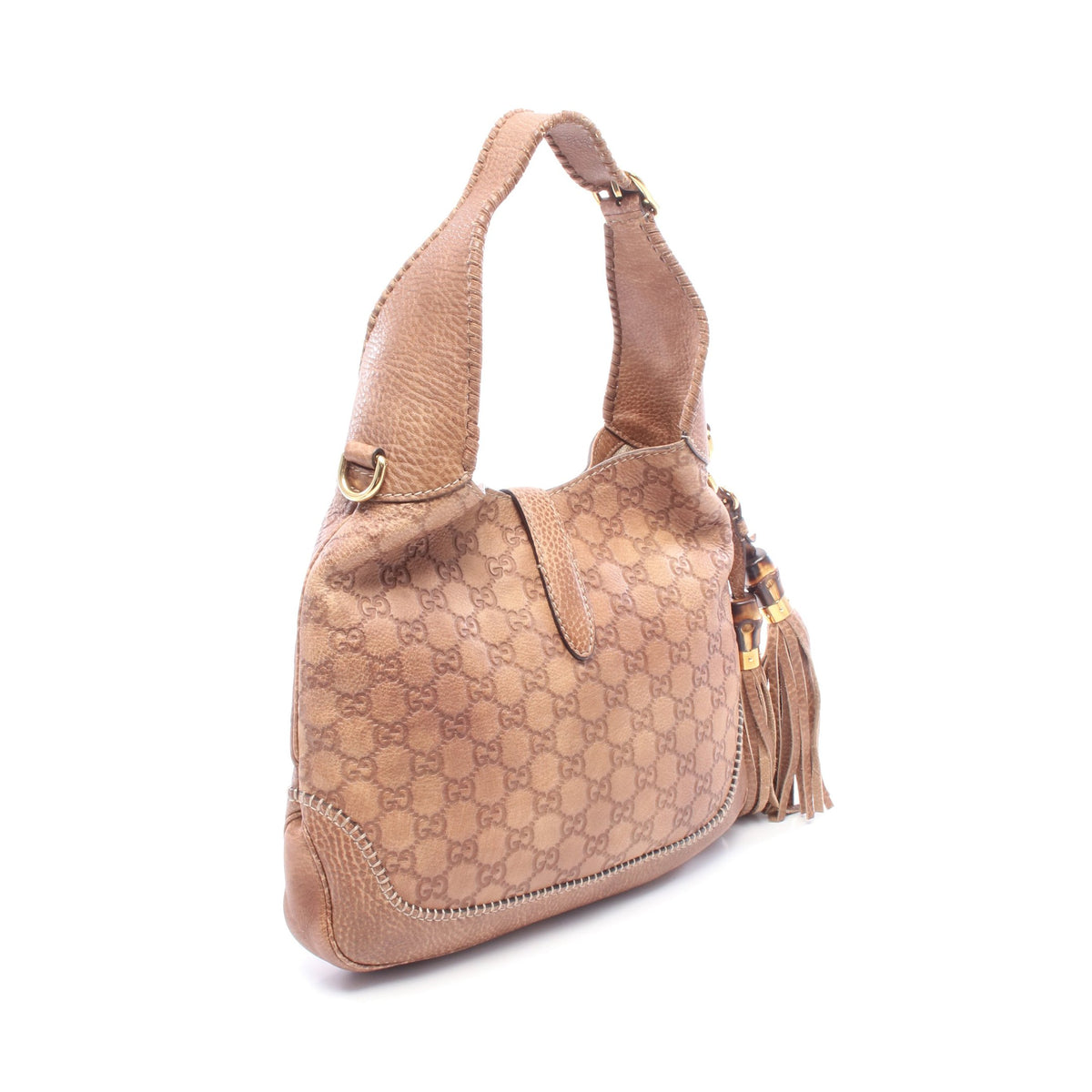 ニュージャッキー グッチシマ 2WAY ワンショルダーバッグ レザー ブラウン グッチ