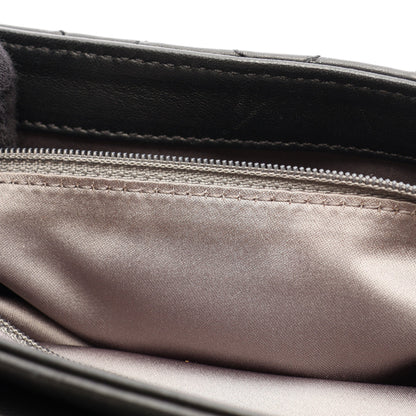 マトラッセ レインカバー付 Wチェーンショルダーバッグ ラムスキン ブラック シルバー金具 シャネル