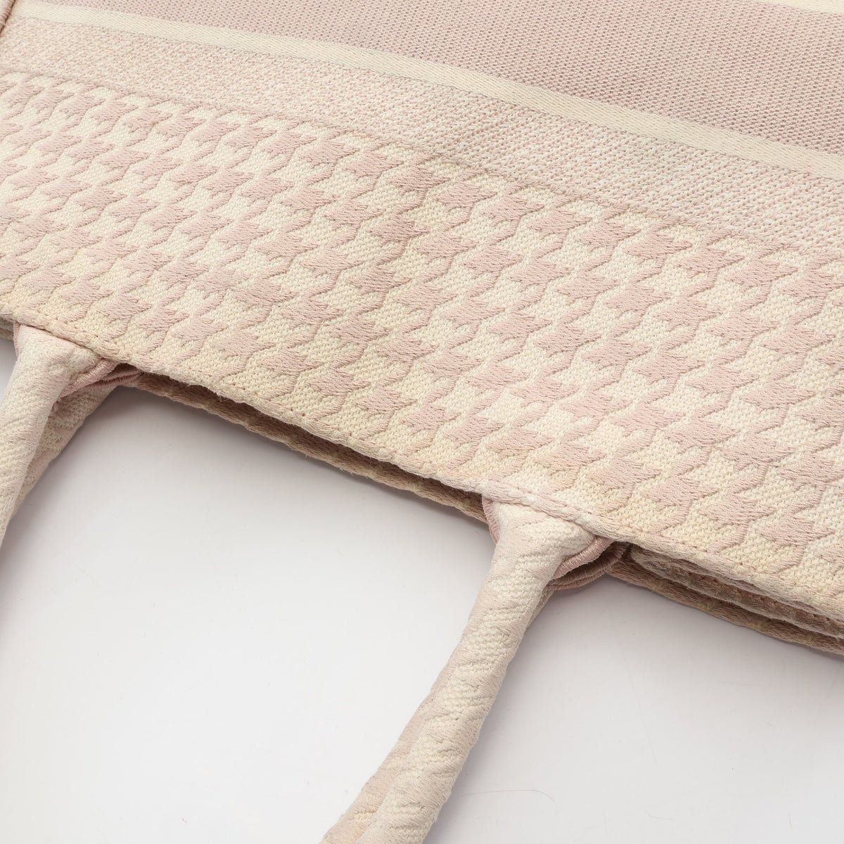 BOOK TOTE ブックトート ミディアム 千鳥格子 ハンドバッグ トートバッグ キャンバス ピンク ホワイト クリスチャンディオール