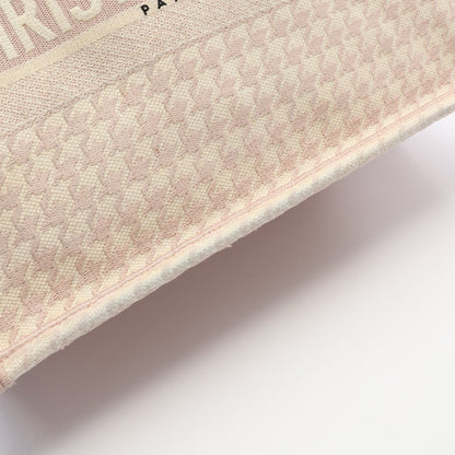 BOOK TOTE ブックトート ミディアム 千鳥格子 ハンドバッグ トートバッグ キャンバス ピンク ホワイト クリスチャンディオール