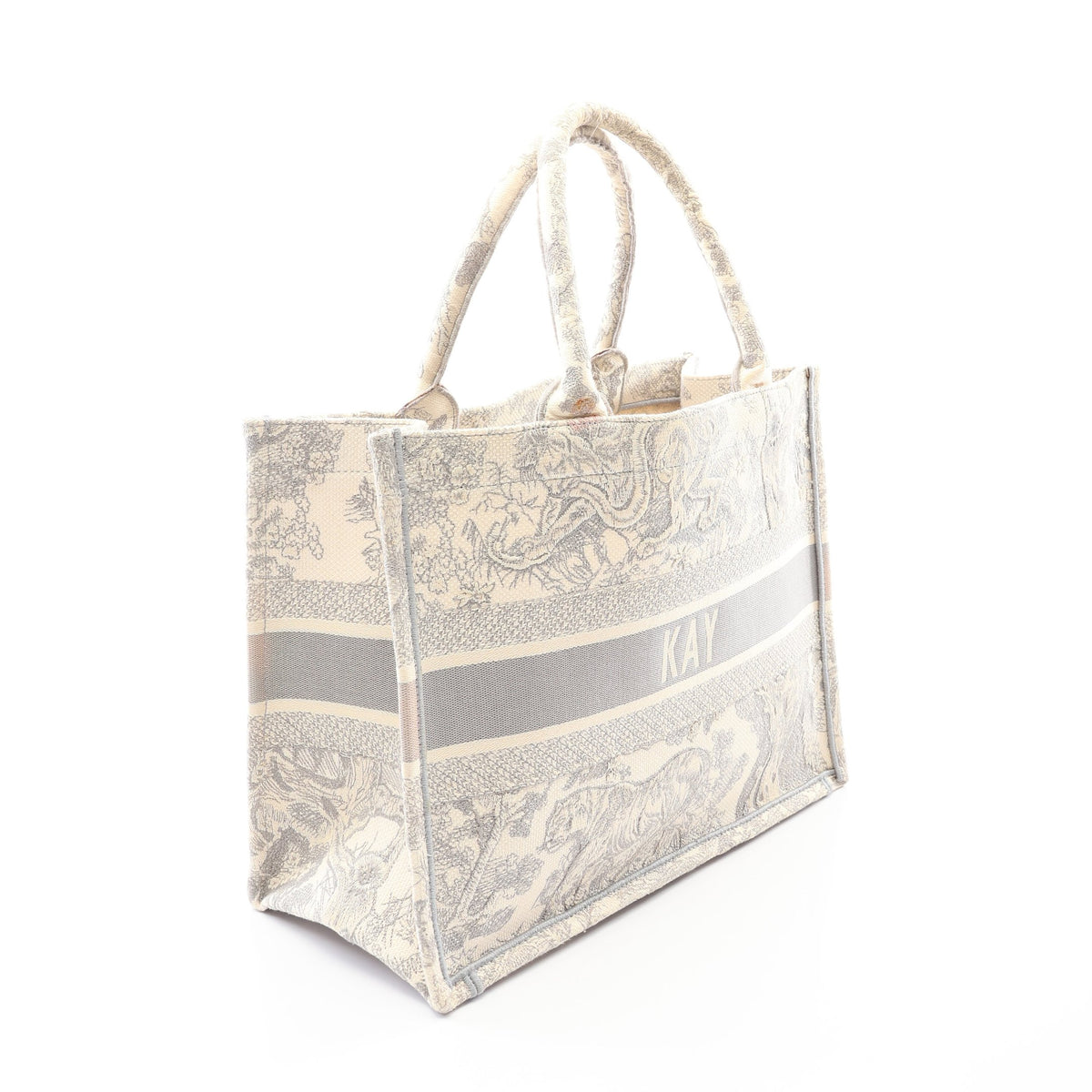 BOOK TOTE ブックトート ミディアム トワル ドゥ ジュイ ハンドバッグ トートバッグ キャンバス グレー アイボリー クリスチャンディオール