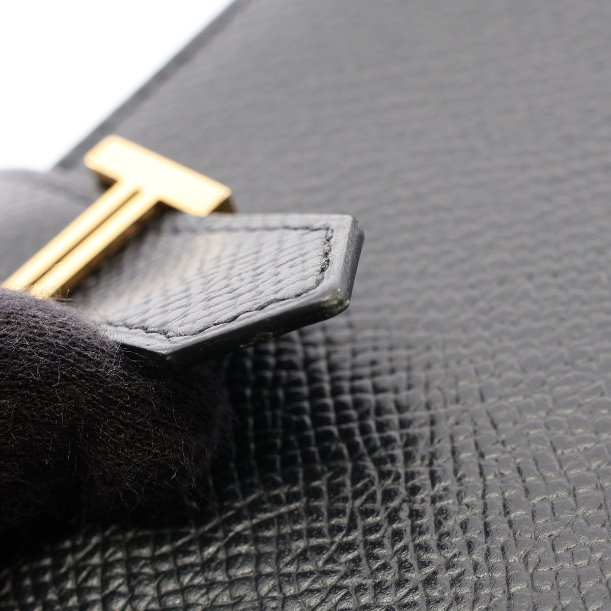 ベアンスフレ 二つ折り長財布 ヴォーエプソン ブラック ゴールド金具 A刻印 エルメス