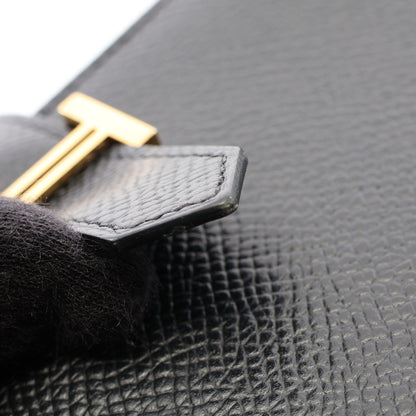 ベアンスフレ 二つ折り長財布 ヴォーエプソン ブラック ゴールド金具 A刻印 エルメス