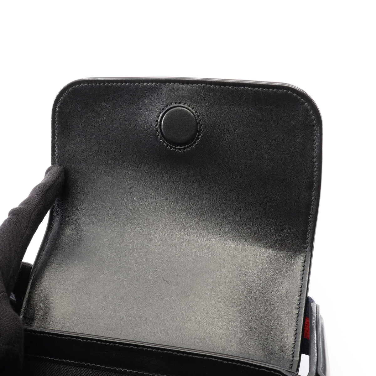 GGスーパー ミニバッグ シェリーライン GGスプリーム ショルダーバッグ PVC レザー ブラック グッチ