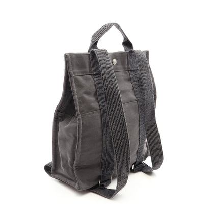 エールライン アドMM バックパック リュックサック ナイロンキャンバス グレー シルバー金具 エルメス