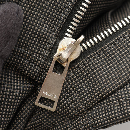 エールラインPM ハンドバッグ トートバッグ ナイロンキャンバス グレー シルバー金具 エルメス