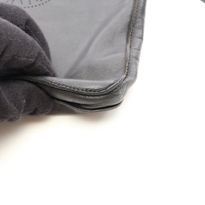 クルードセル ショルダーバッグ レザー ブラック シルバー金具 □M刻印 エルメス