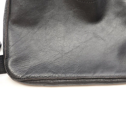 クルードセル ショルダーバッグ レザー ブラック シルバー金具 □M刻印 エルメス