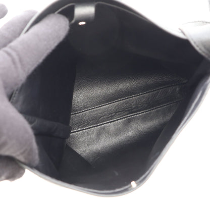 クルードセル ショルダーバッグ レザー ブラック シルバー金具 □M刻印 エルメス
