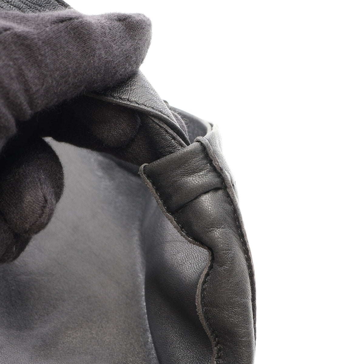 クルードセル ショルダーバッグ レザー ブラック シルバー金具 □M刻印 エルメス