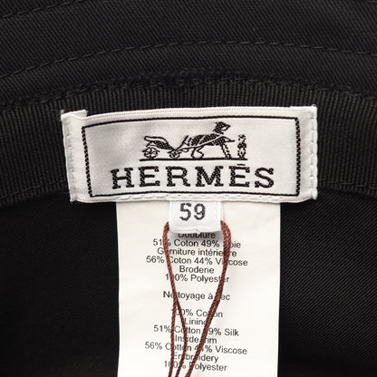 マイロ デシェネ バケット ハット コットン ブラック エルメス 財布・小物 HERMES