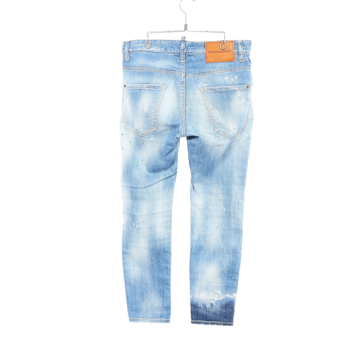 SKATER JEANS ダメージ加工 ペイント加工 デニムパンツ コットン ライトブルー ディースクエアード ボトムス DSQUARED2