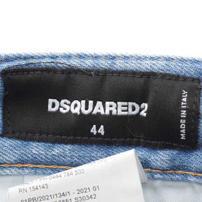 SKATER JEANS ダメージ加工 ペイント加工 デニムパンツ コットン ライトブルー ディースクエアード ボトムス DSQUARED2