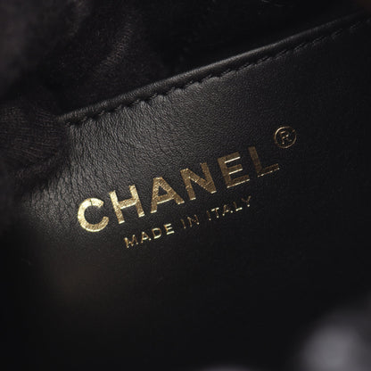 CHANEL 22 ミニ チェーンショルダーバッグ レザー ブラック ゴールド金具 シャネル
