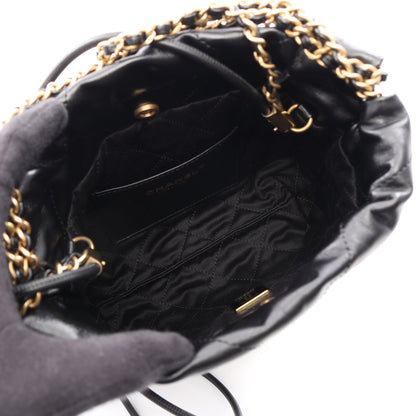 CHANEL 22 ミニ チェーンショルダーバッグ レザー ブラック ゴールド金具 シャネル
