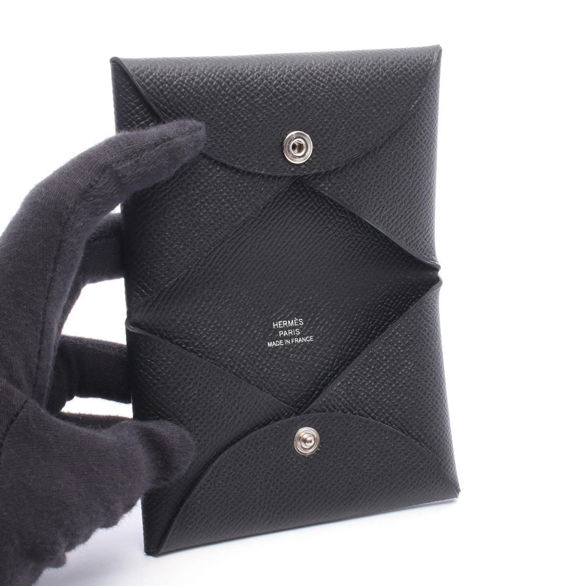 カルヴィ コインケース ヴォーエプソン ブラック シルバー金具 W刻印 エルメス