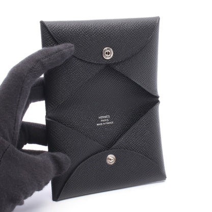 カルヴィ コインケース ヴォーエプソン ブラック シルバー金具 W刻印 エルメス
