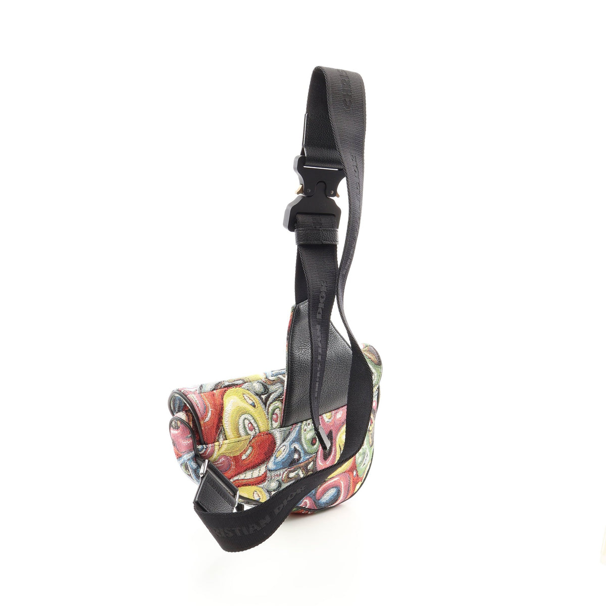 DIOR × KENNY SCHARF SADDLE サドル ボディバッグ キャンバス イエロー マルチカラー クリスチャンディオール