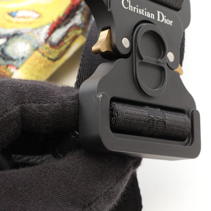 DIOR × KENNY SCHARF SADDLE サドル ボディバッグ キャンバス イエロー マルチカラー クリスチャンディオール