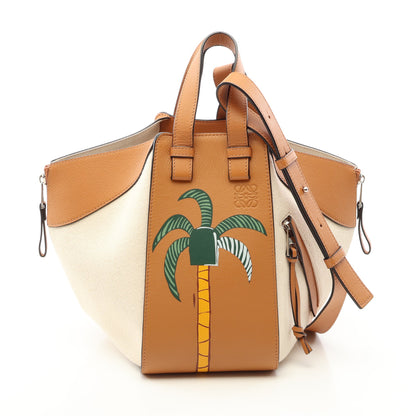 LOEWE × KEN PRICE HAMMOCK SMALL ハンモック スモール 2WAY ハンドバッグ レザー キャンバス ライトブラウン アイボリー ロエベ