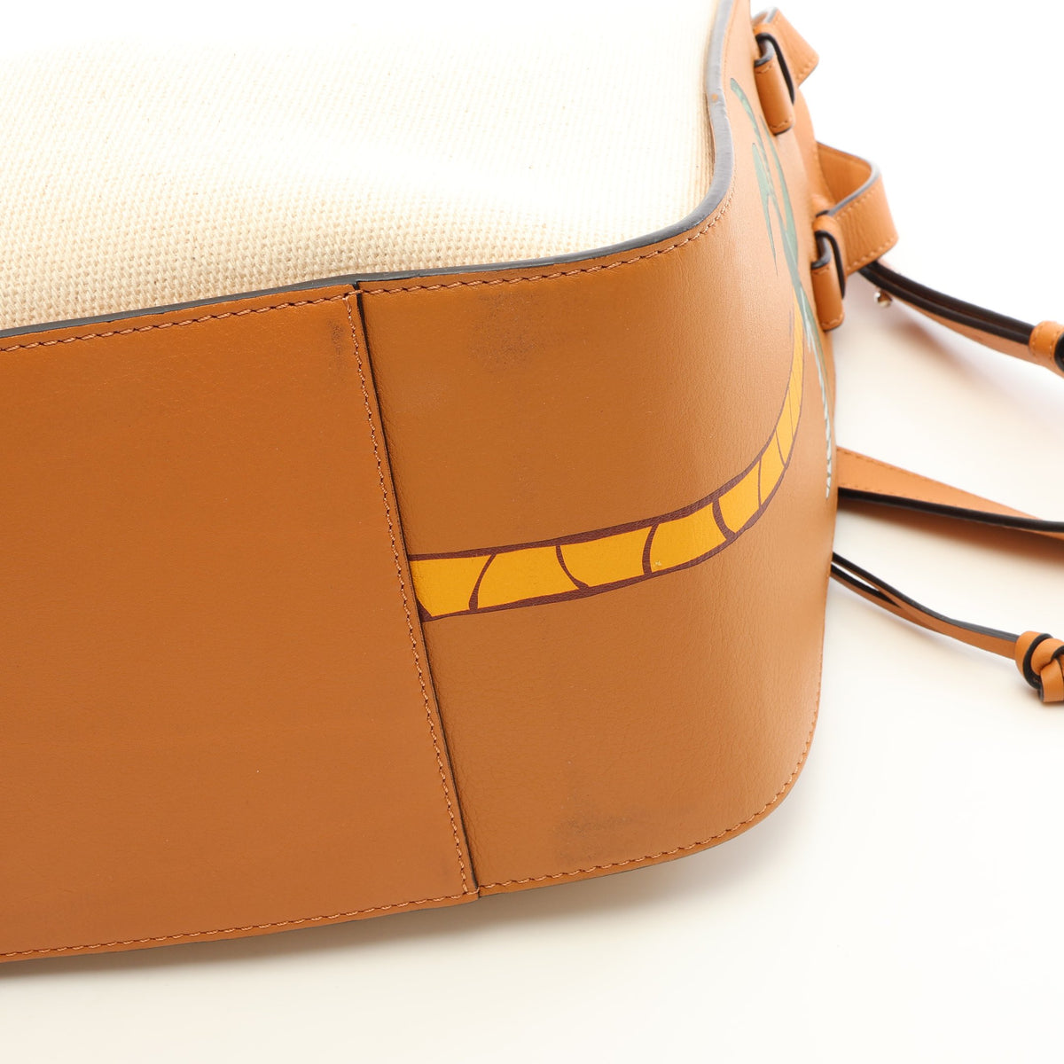 LOEWE × KEN PRICE HAMMOCK SMALL ハンモック スモール 2WAY ハンドバッグ レザー キャンバス ライトブラウン アイボリー ロエベ