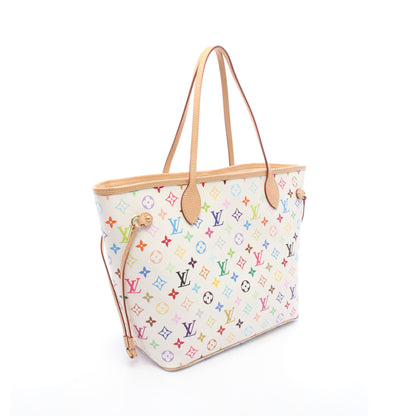 LV × TM ネヴァーフルMM モノグラムマルチカラー ショルダーバッグ トートバッグ PVC レザー ホワイト ルイヴィトン