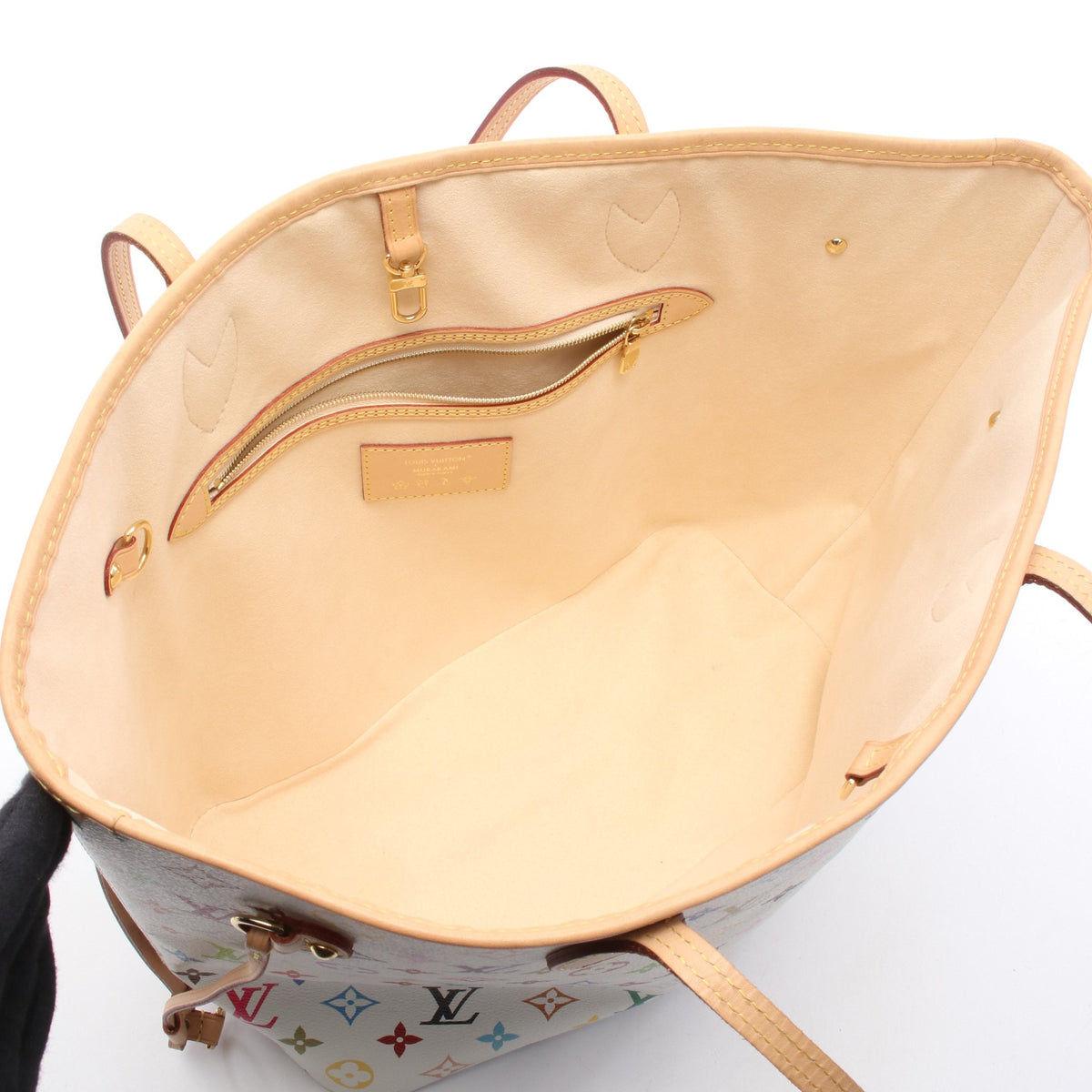 LV × TM ネヴァーフルMM モノグラムマルチカラー ショルダーバッグ トートバッグ PVC レザー ホワイト ルイヴィトン