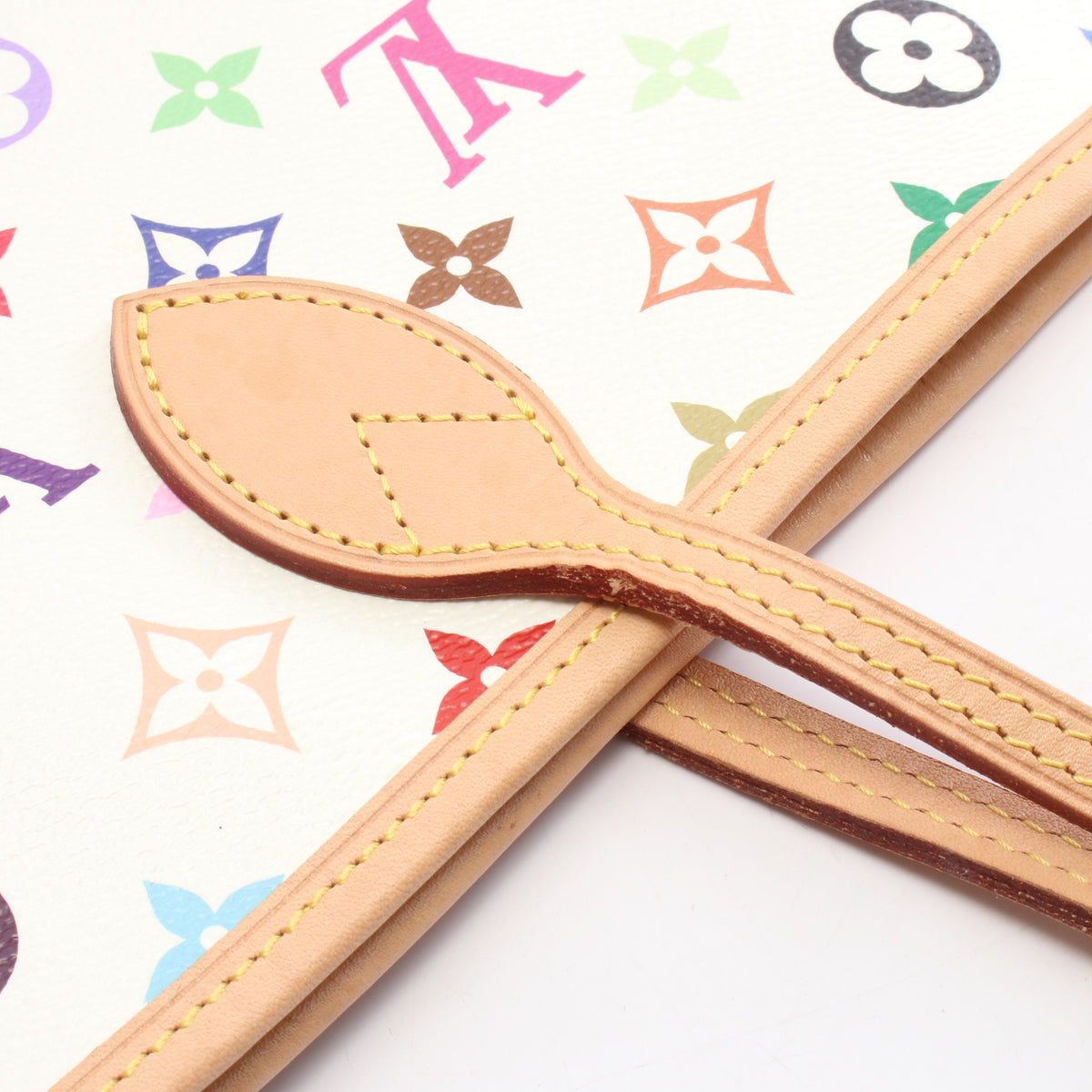 LV × TM ネヴァーフルMM モノグラムマルチカラー ショルダーバッグ トートバッグ PVC レザー ホワイト ルイヴィトン