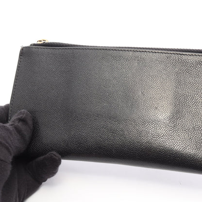 ココマーク 長財布 キャビアスキン ブラック ゴールド金具 シャネル