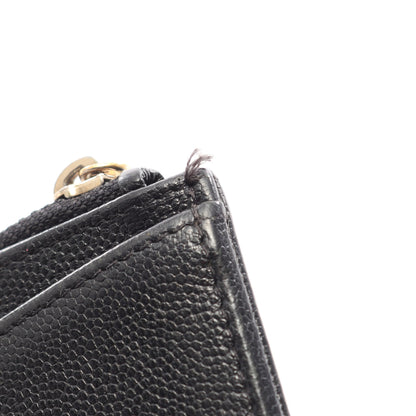 ココマーク 長財布 キャビアスキン ブラック ゴールド金具 シャネル