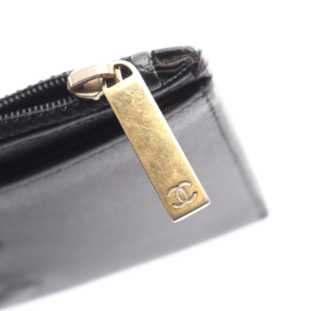 ココマーク 長財布 キャビアスキン ブラック ゴールド金具 シャネル