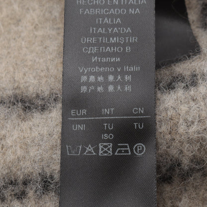 チェック ケープ ポンチョ ウール グレーベージュ ブラック エンポリオアルマーニ