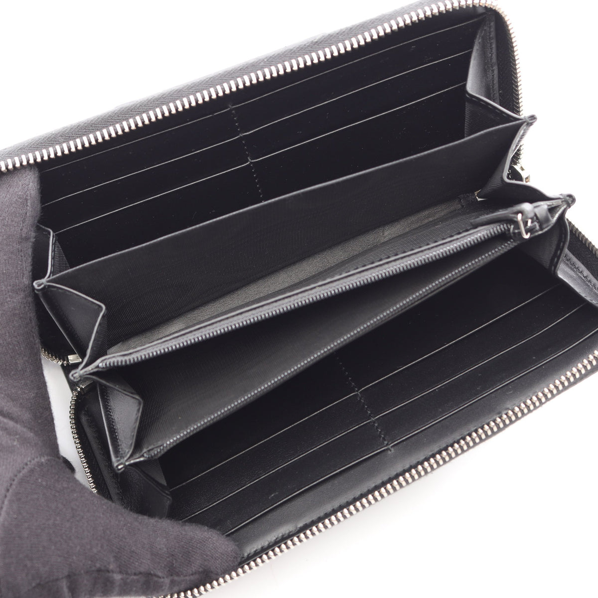 EDEN GGスプリーム ラウンドファスナー長財布 PVC レザー グレーベージュ ブラック グッチ
