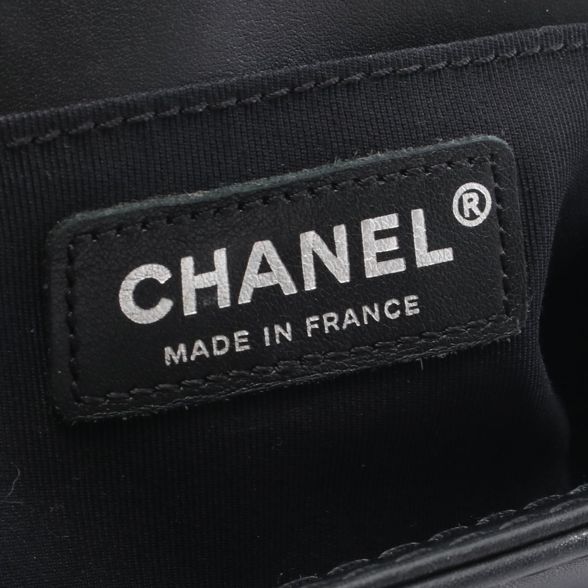 ボーイシャネル スモール ワイルドステッチ チェーンショルダーバッグ レザー ブラック シルバー金具 シャネル