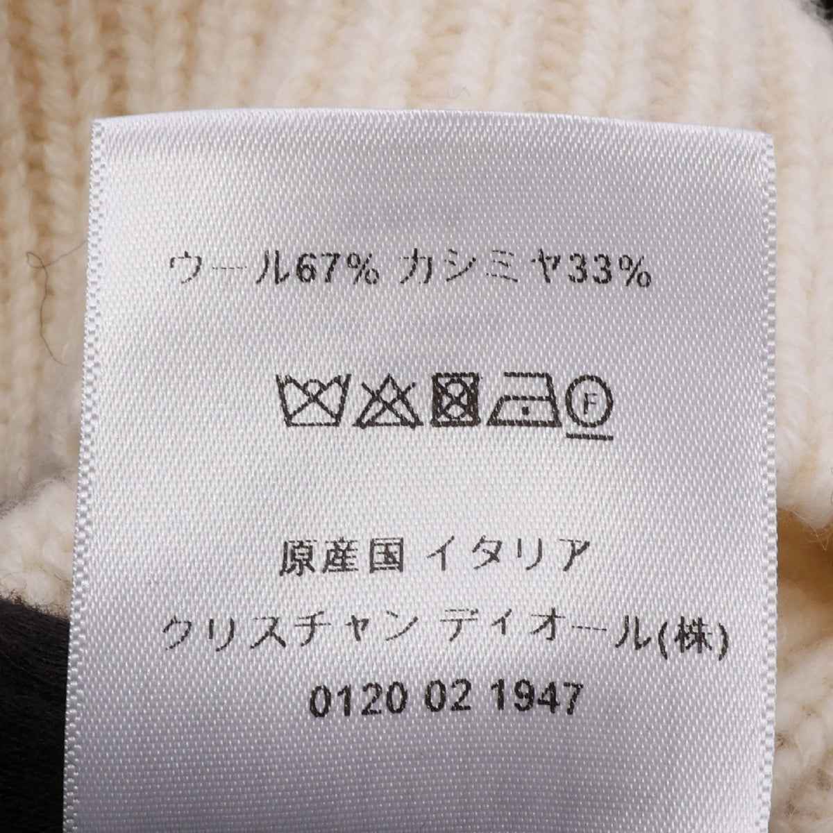 半袖 パーカー フード付き ニット ウール カシミヤ ホワイト ブラック クリスチャンディオール