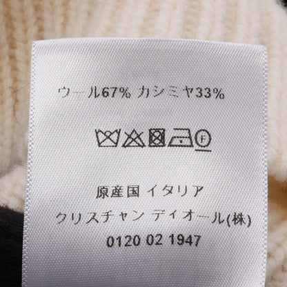 半袖 パーカー フード付き ニット ウール カシミヤ ホワイト ブラック クリスチャンディオール